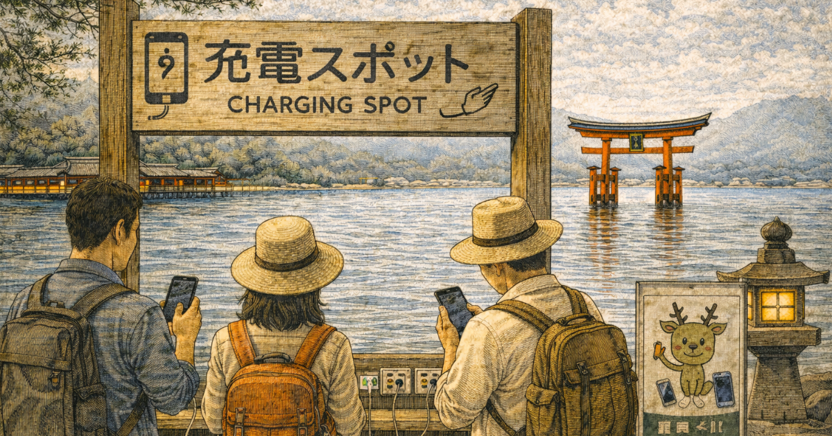 宮島 携帯 充電